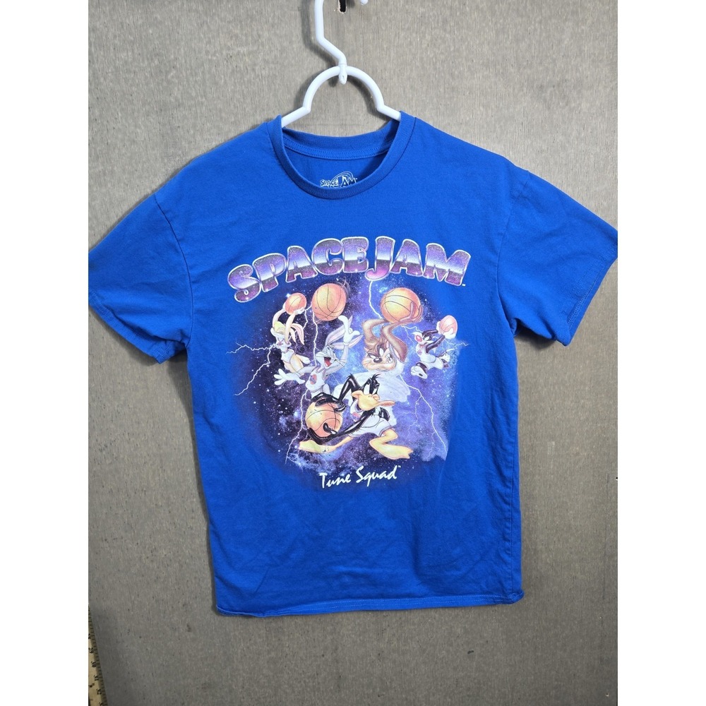 Space Jam Tune Squad Graphic T Shirt Medium Blue Looney Tunes Basketball